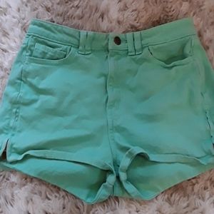 Womans Teal zipper shorts